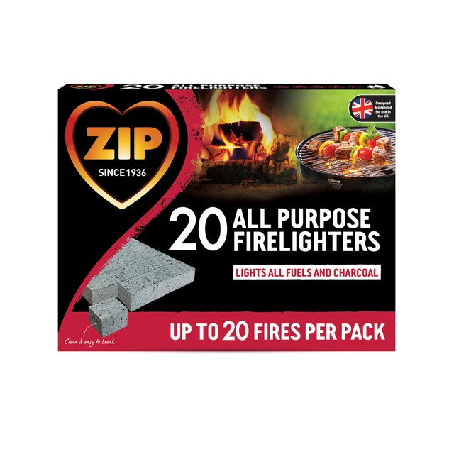 Zip All Purpose Firelighters Block 20 (British brand)