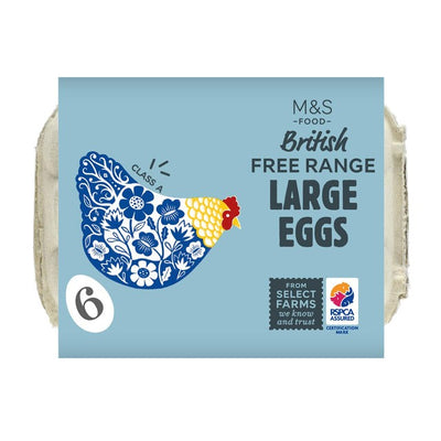 M&S Store Frittgående Egg Britiske 6 Pakning