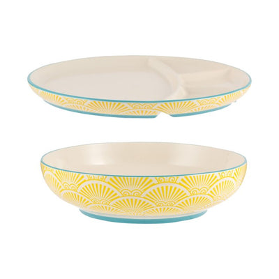 Rayware Typhoon World Foods Multi-Cuisine Schüssel und Trennplatte Steingut-Set 850ml