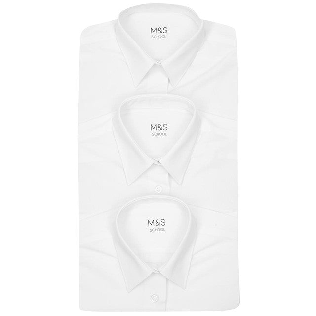 Marks & Spencer School Blouse White 7-8 Years, imported from the UK