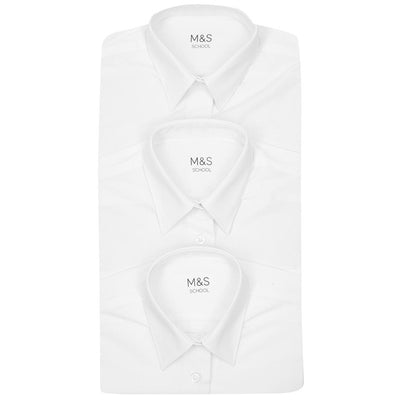 Chemisier Scolaire Fille Marks & Spencer Facile à Repasser Blanc 7-8 Ans Lot de 3 M&S - Achetez en ligne sur McGrocer