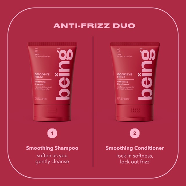 Being Goodbye Frizz Smoothing Shampoo tube - British product