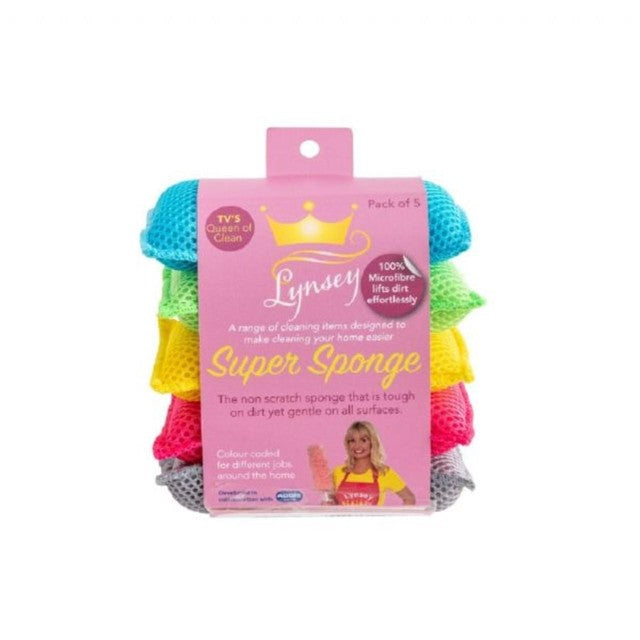 Addis Mixed Colours Microfibre Super Sponge Pad Set of 5 - British product