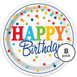 Unique Party polka dot birthday party plates 23cm, imported from the UK