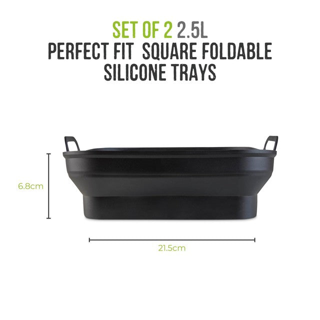 Tower foldable silicone square trays for air fryers, UK version