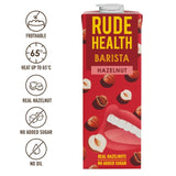 Rude Health hazelnut barista drink, imported from the UK