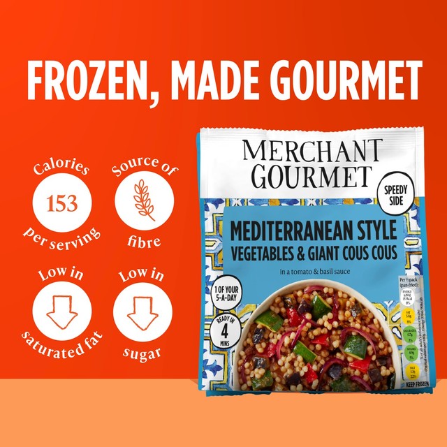 Merchant Gourmet frozen Mediterranean vegetables and couscous 200g - British product