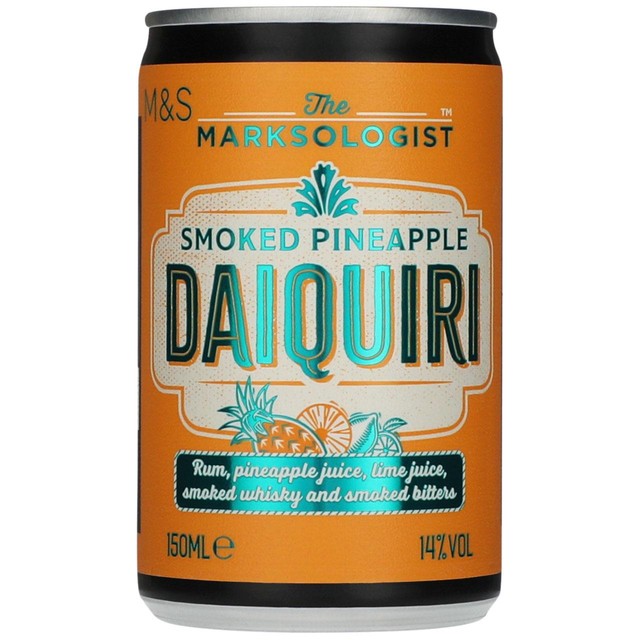 M&S Smoked Pineapple Daiquiri canned cocktail 150ml, imported from the UK