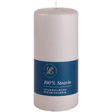 Liljeholmens pressed pillar stearin candle dusty grey 68x150mm - British product