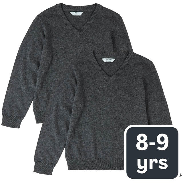 M&S children's cotton jumper grey 8-9 years, imported from the UK