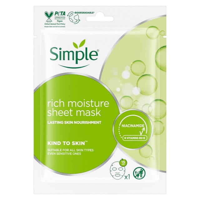 Simple Rich Moisture sheet mask (British brand)