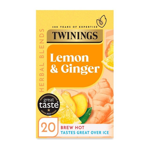 Twinings Lemon and Ginger Herbal Tea 20 Teabags (British brand)