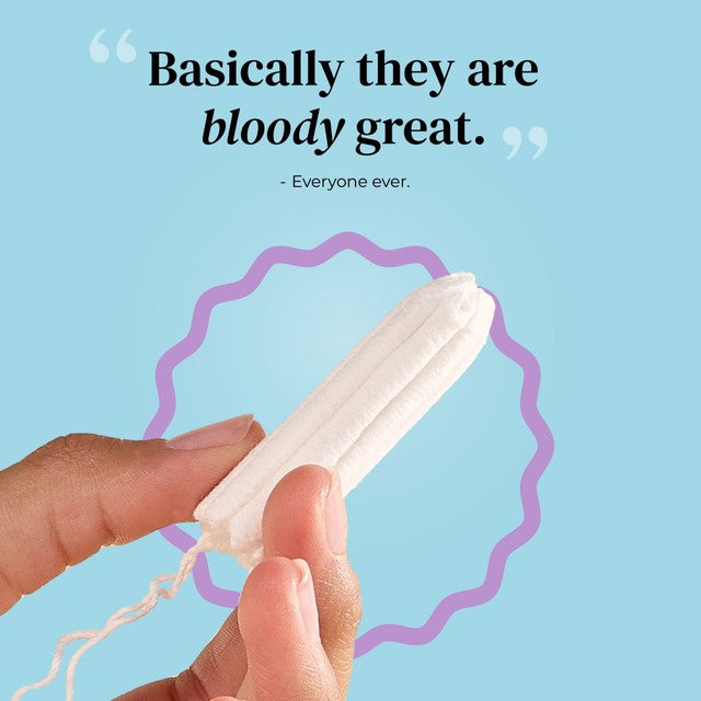 &Sisters by Mooncup organic cotton applicator tampons medium, imported from the UK