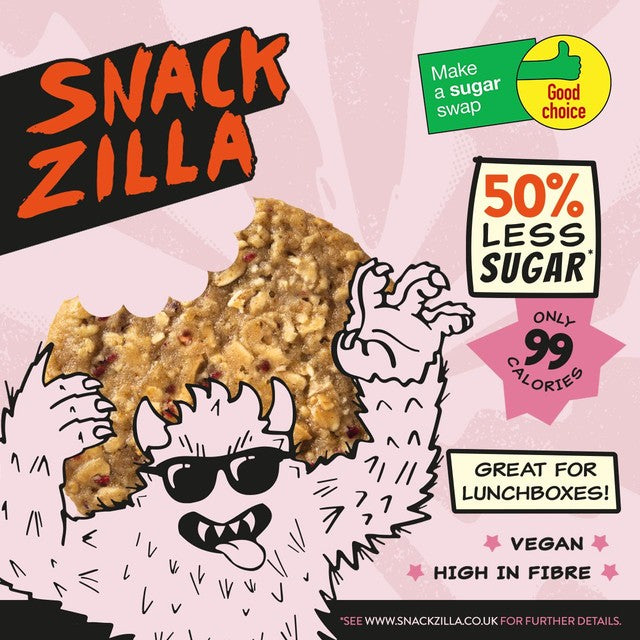 Snackzilla raspberry soft-baked oat cookies pack of 4 (British brand)