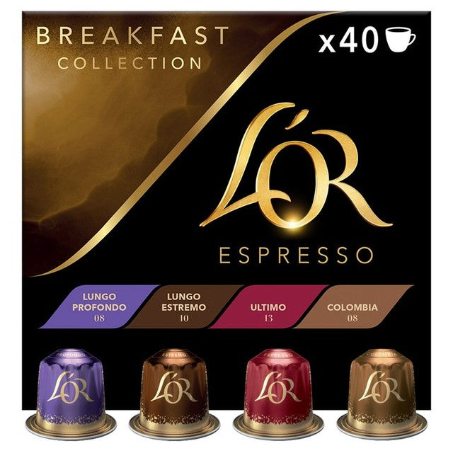 L'OR breakfast assortment coffee pods variety pack 40 pods, UK version
