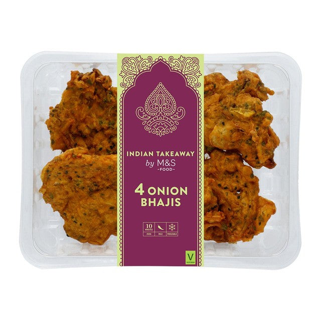 M&S 4 onion bhajis 168g, imported from the UK