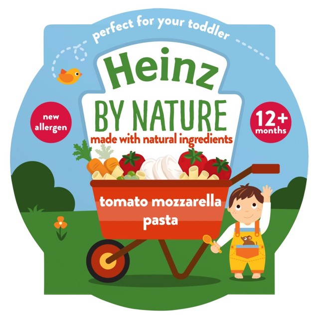 Heinz tomato mozzarella pasta shells toddler meal 200g, UK version