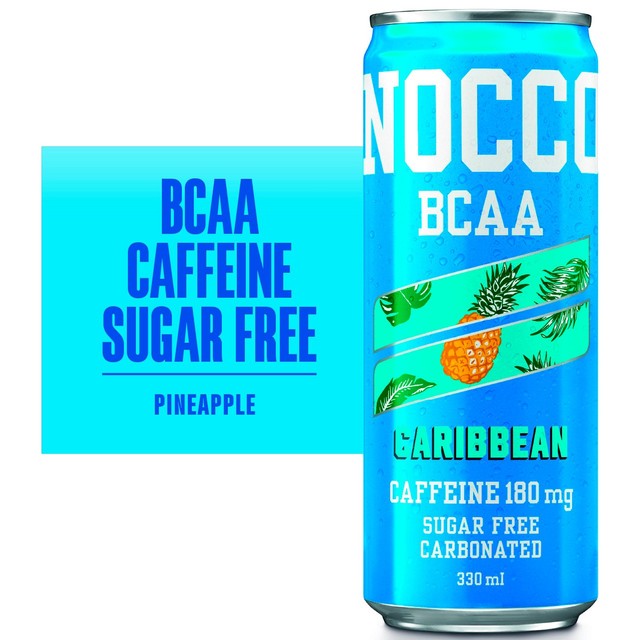 Nocco Caribbean Pineapple Energy Drink 330ml, imported from the UK
