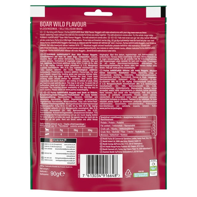 Adventuros Wild Boar Nuggets dog treats 90g - British product