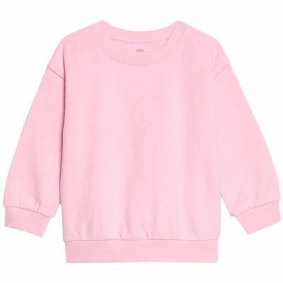M&S Cotton Rich Plain Sweatshirt Pink Kids' Sweatshirt 6-7 Years
