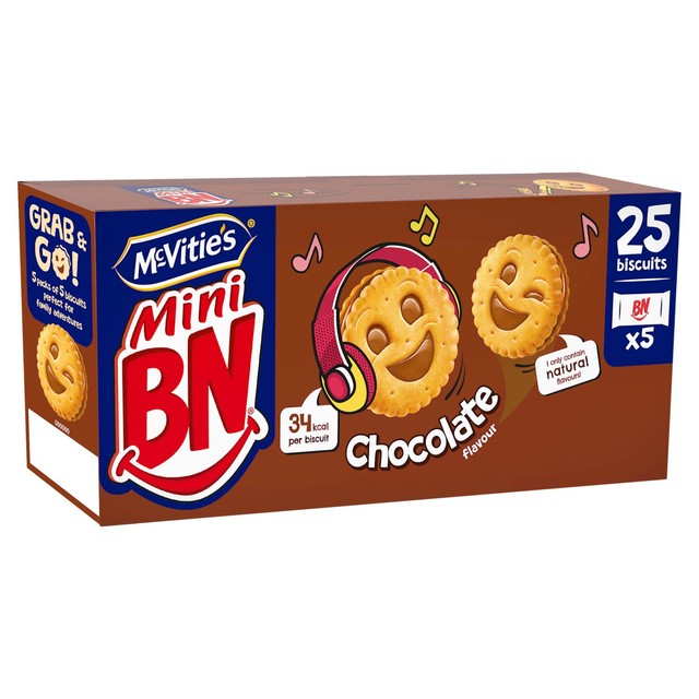 McVitie's Mini BN chocolate flavour biscuits 175g multipack, imported from the UK