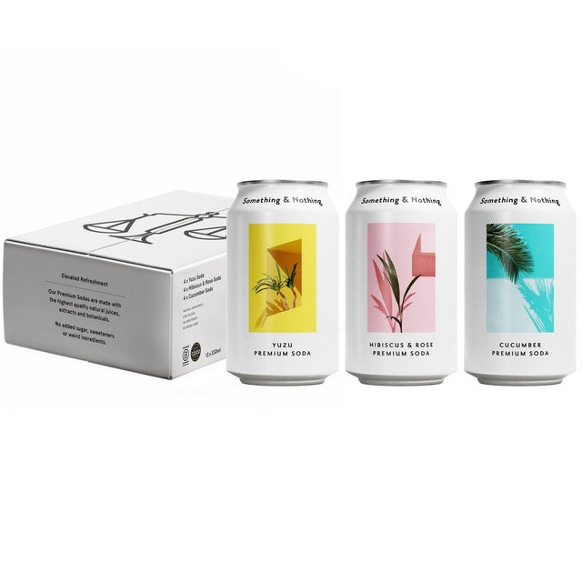 Something & Nothing mixed pack premium soda 12 x 330ml (British brand)