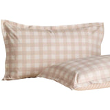 M&S pure cotton gingham bedding set natural double, imported from the UK