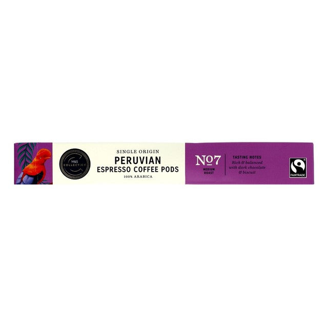 M&S Peruvian espresso coffee pods 10 pack, imported from the UK
