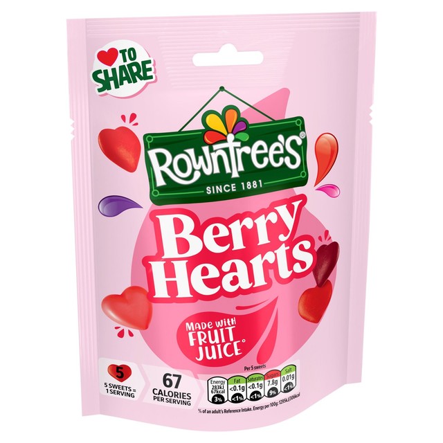 Rowntree's Berry Hearts fruit jelly sweets 115g - British product