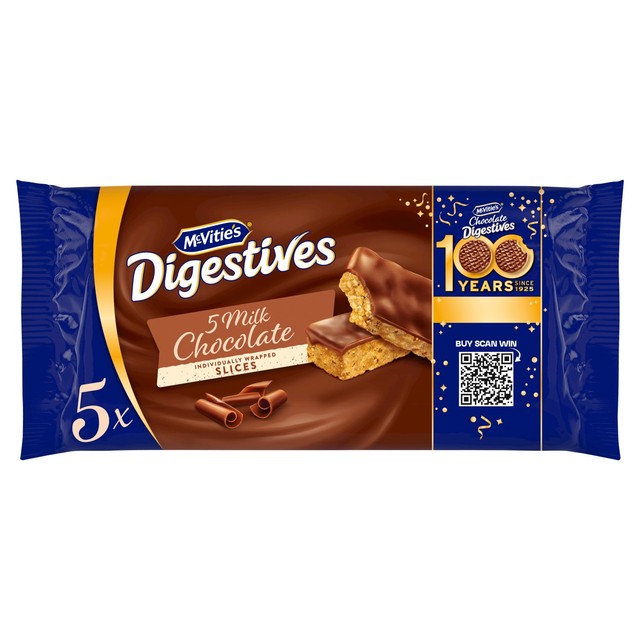McVitie's Digestives Milk Chocolate Slices 5 pack, imported from the UK
