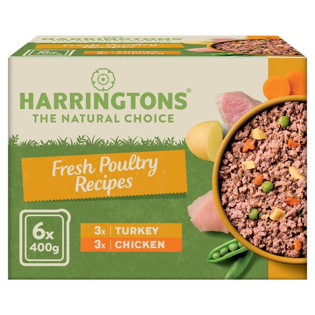 Harringtons mixed poultry wet dog food 6 x 400g trays, UK version
