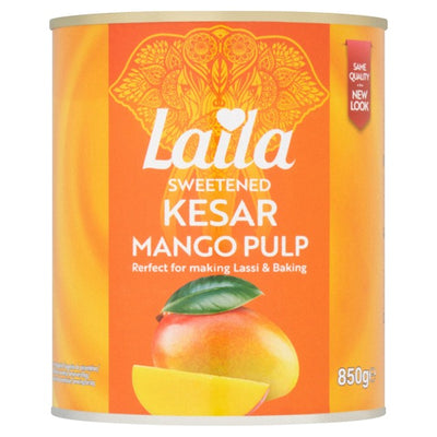 M&S Laila Sweetened Kesar Mango Pulp 850g- Buy online at McGrocer