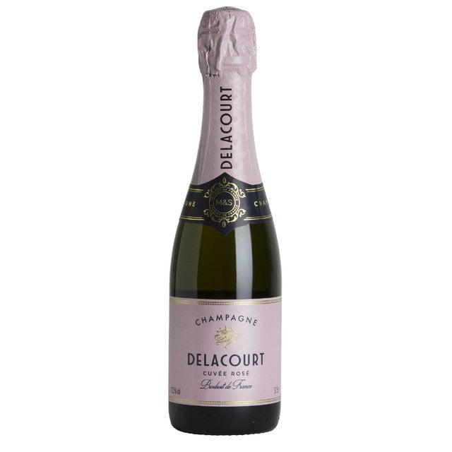 M&S Delacourt Cuvée Rosé Champagne Brut 37.5cl, imported from the UK