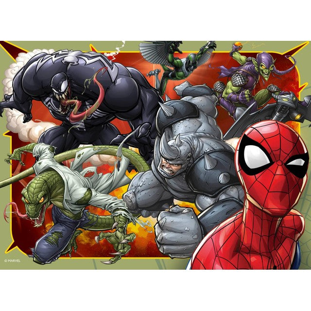 Ravensburger Spider-Man 4-in-box jigsaw puzzle set with 12, 16, 20, and 24 pieces, imported from the UK