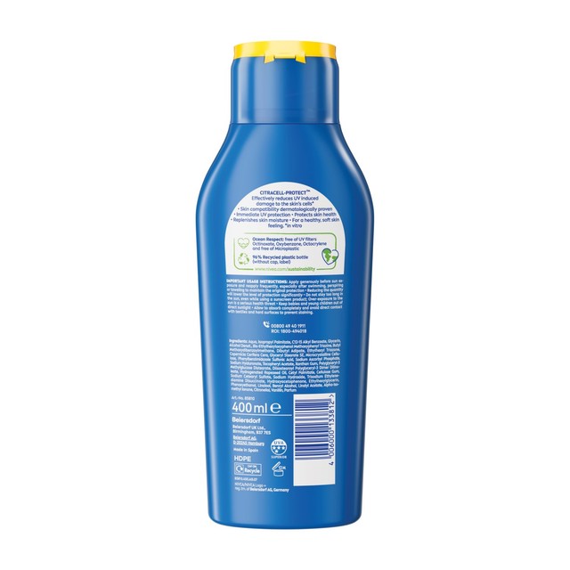Nivea sun lotion SPF30 400ml, imported from the UK