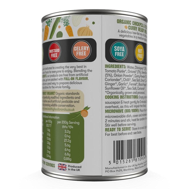 Free & Easy Organic Chickpea & Vegetable Curry ready meal 400g - British product