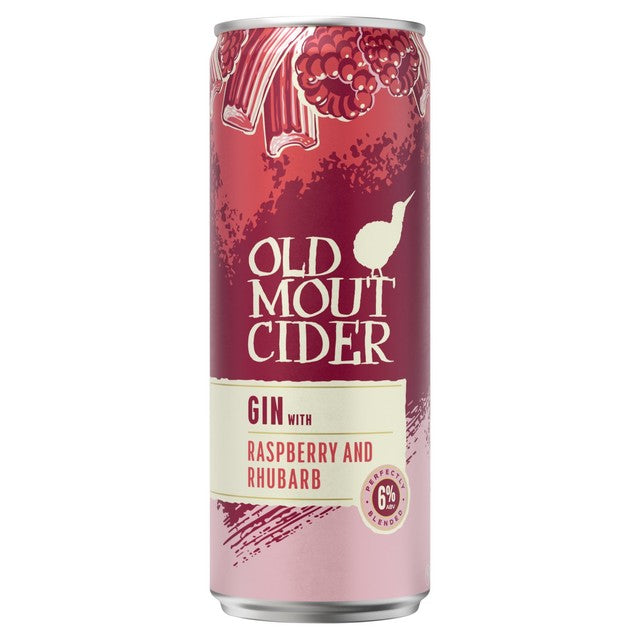 Old Mout gin raspberry rhubarb cider cocktail 330ml - British product
