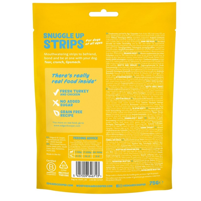 Edgard & Cooper dog treats Turkey & Chicken 75g - British product