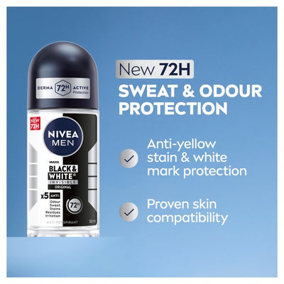 M&S Nivea Men Black & White Original Antitranspirant Deodorant Roll-On 50ml – online kaufen bei McGrocer