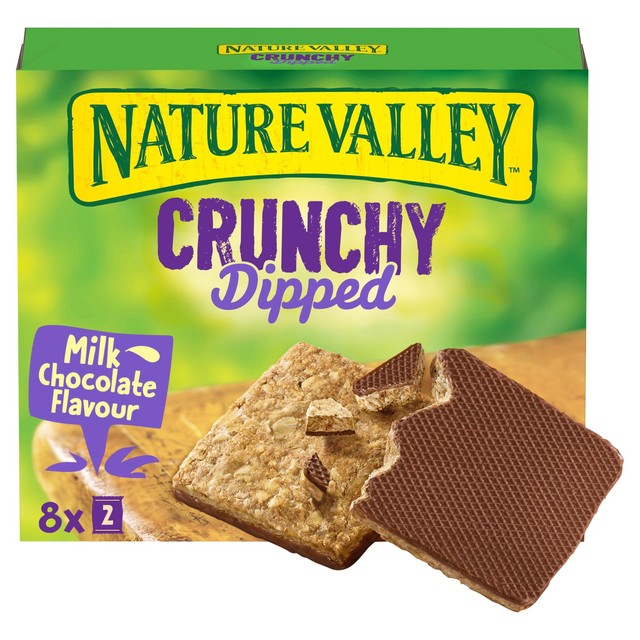 Nature Valley milk chocolate cereal bars 8 x 20g, imported from the UK