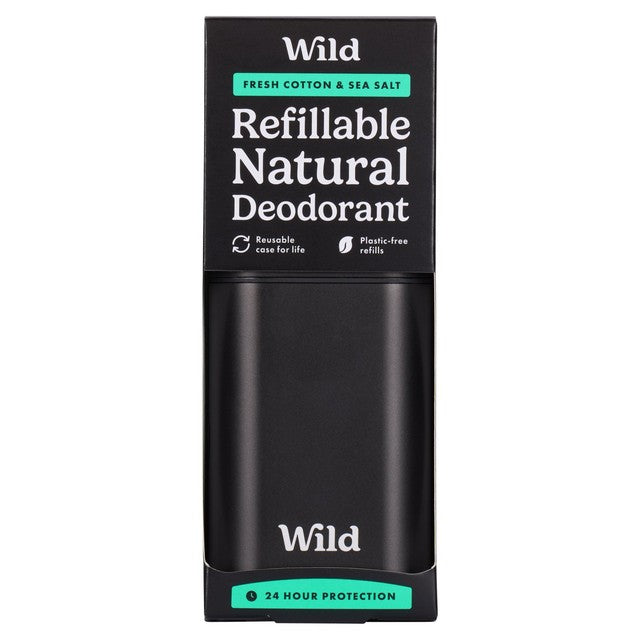 Wild men's Fresh Cotton and Sea Salt natural deodorant 40g (British brand)