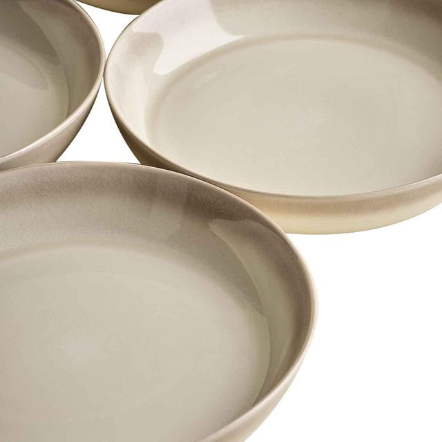 M&S Amberley reactive pasta bowls natural stoneware set, imported from the UK