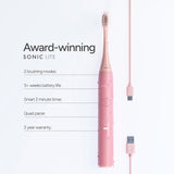 Ordo Sonic Lite Petal electric toothbrush, imported from the UK