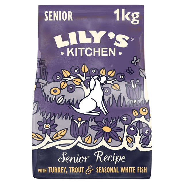 Lily's Kitchen Turkey & Trout Senior Recipe dry dog food 1kg, UK version