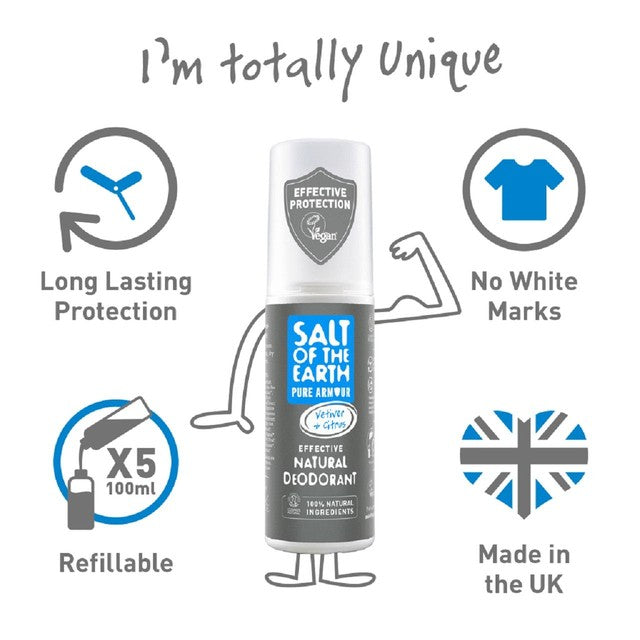 Salt of the Earth Vetiver & Citrus deodorant spray 100ml (British brand)
