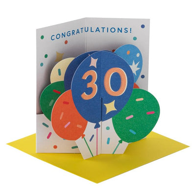 M&S M&S 30th Birthday Pop Up Balloons Card 12cm x 15cm x 13cm- Buy online at McGrocer
