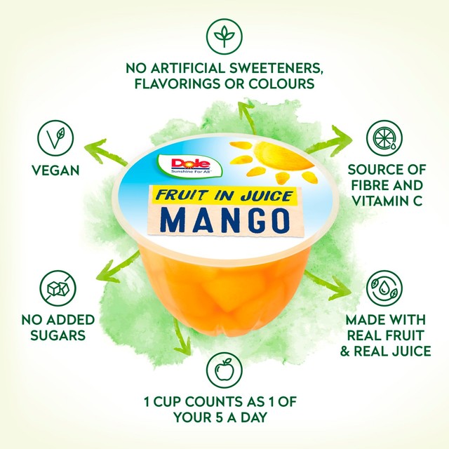 Dole diced mango in juice multipack 4 x 113g - British product