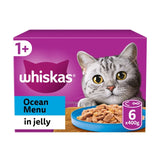 Whiskas wet cat food ocean menu in jelly 6 x 400g tins (British brand)