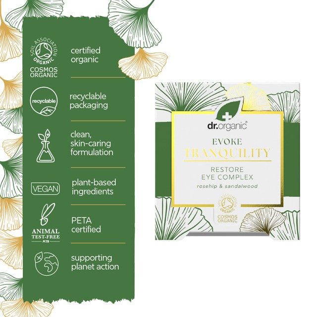 Dr Organic Evoke Tranquillity Restore eye cream 10ml - British product