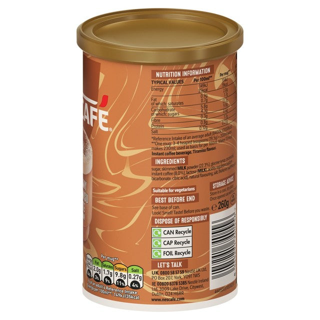 Nescafe Latte Tiramisu frothy coffee powder 260g, imported from the UK